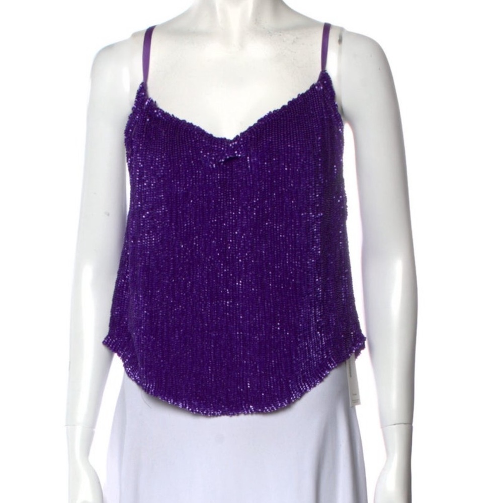 NWOT Retrofete purple sequin tank top!